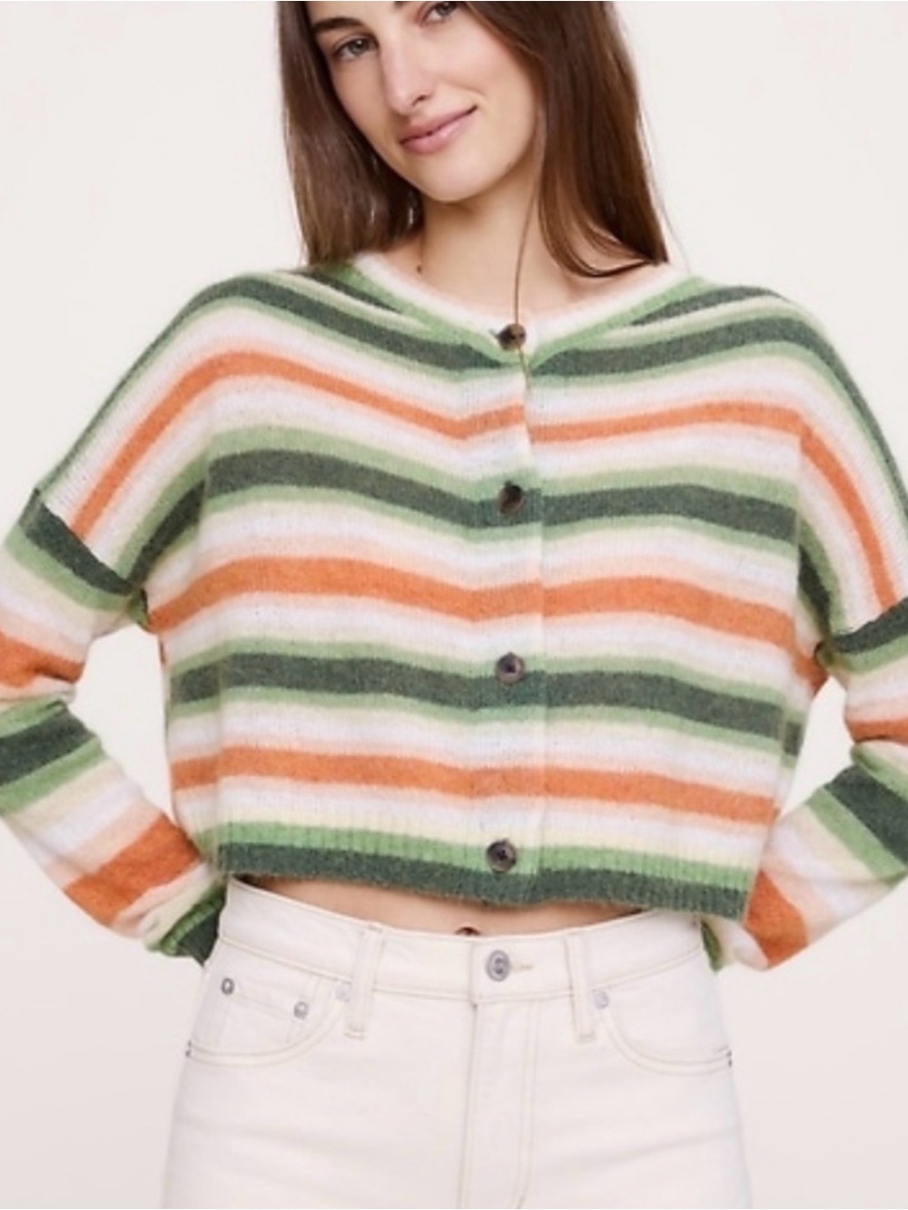 Banana Republic Italian Alpaca Blend Cropped Cardigan Sweater NWOT S cabincore